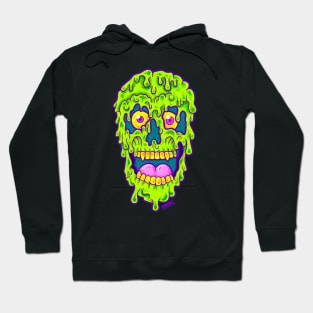 Neon slime drip spooky skull Hoodie